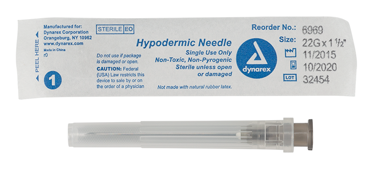 Dynarex Hypodermic Needle - Non-Toxic
