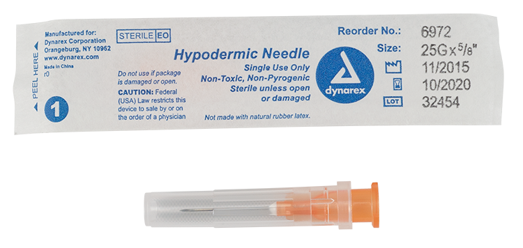 Dynarex Hypodermic Needle - Non-Toxic