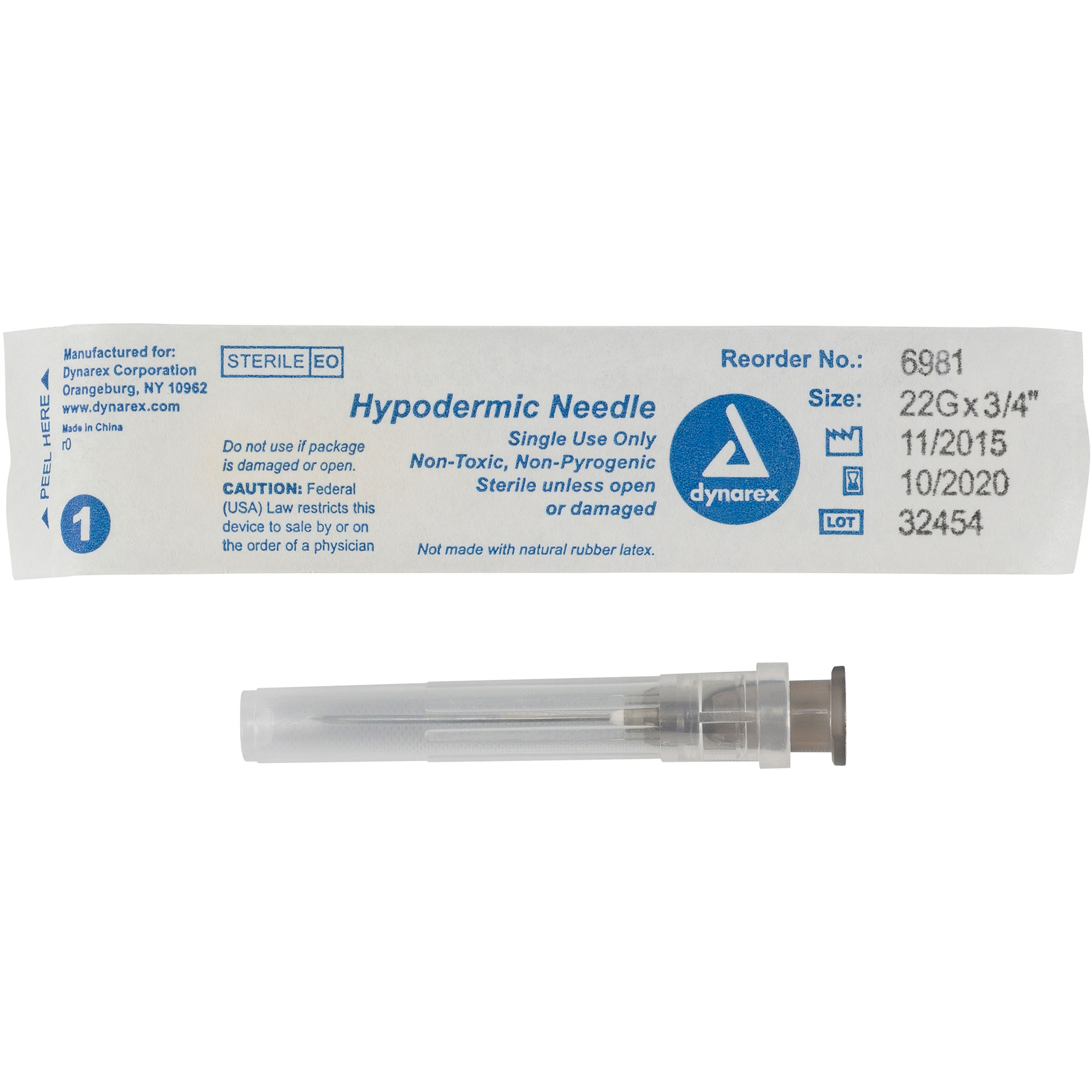 Dynarex Hypodermic Needle - Non-Toxic