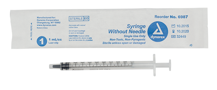 Dynarex Syringe without Needle - Non Toxic - Luer Slip