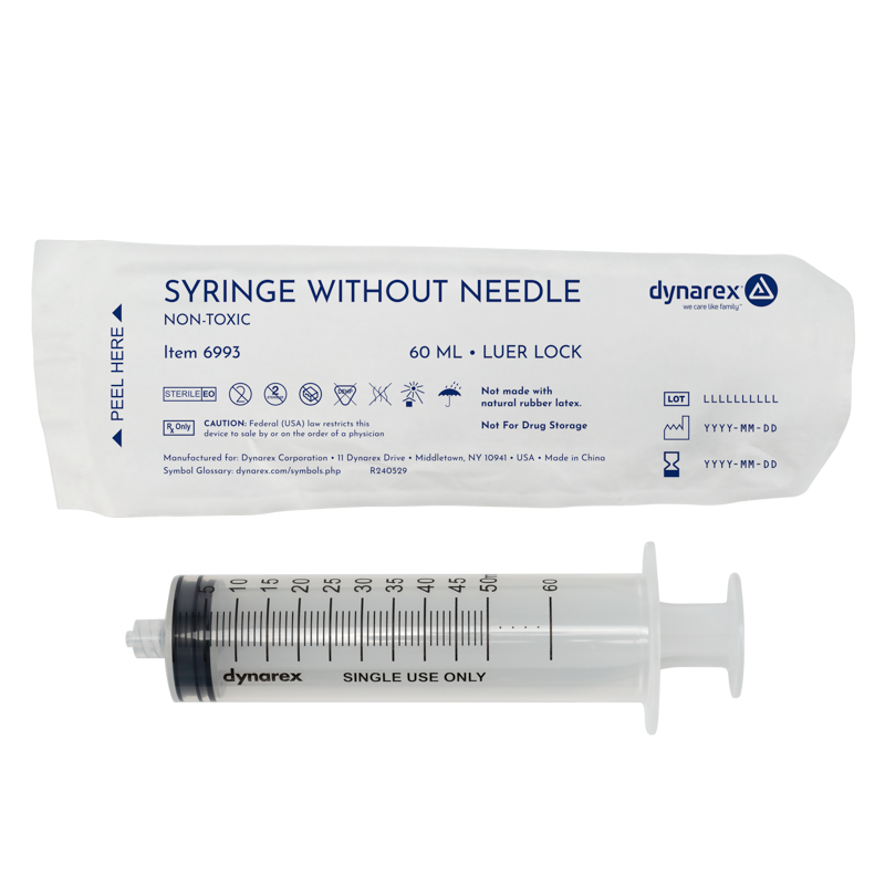 Dynarex Syringe without Needle - Non Toxic - Luer Lock