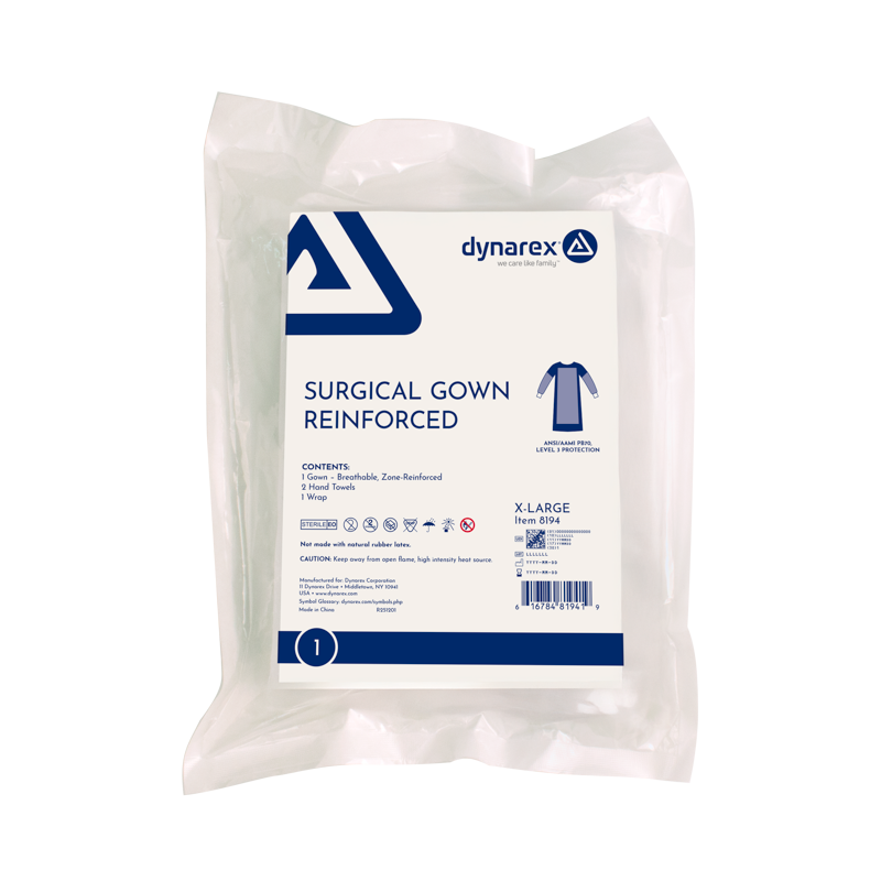 Dynarex Surgical Gowns Reinforced, X-Large