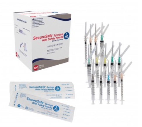 Dynarex SecureSafe Syringe w/ Safety Needle - Luer Lock