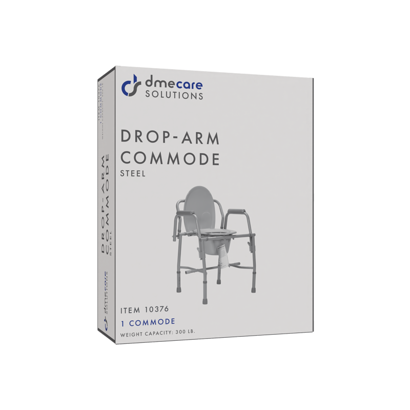 Dynarex Bari+Max Drop Arm Folding Commode Rubber Tip