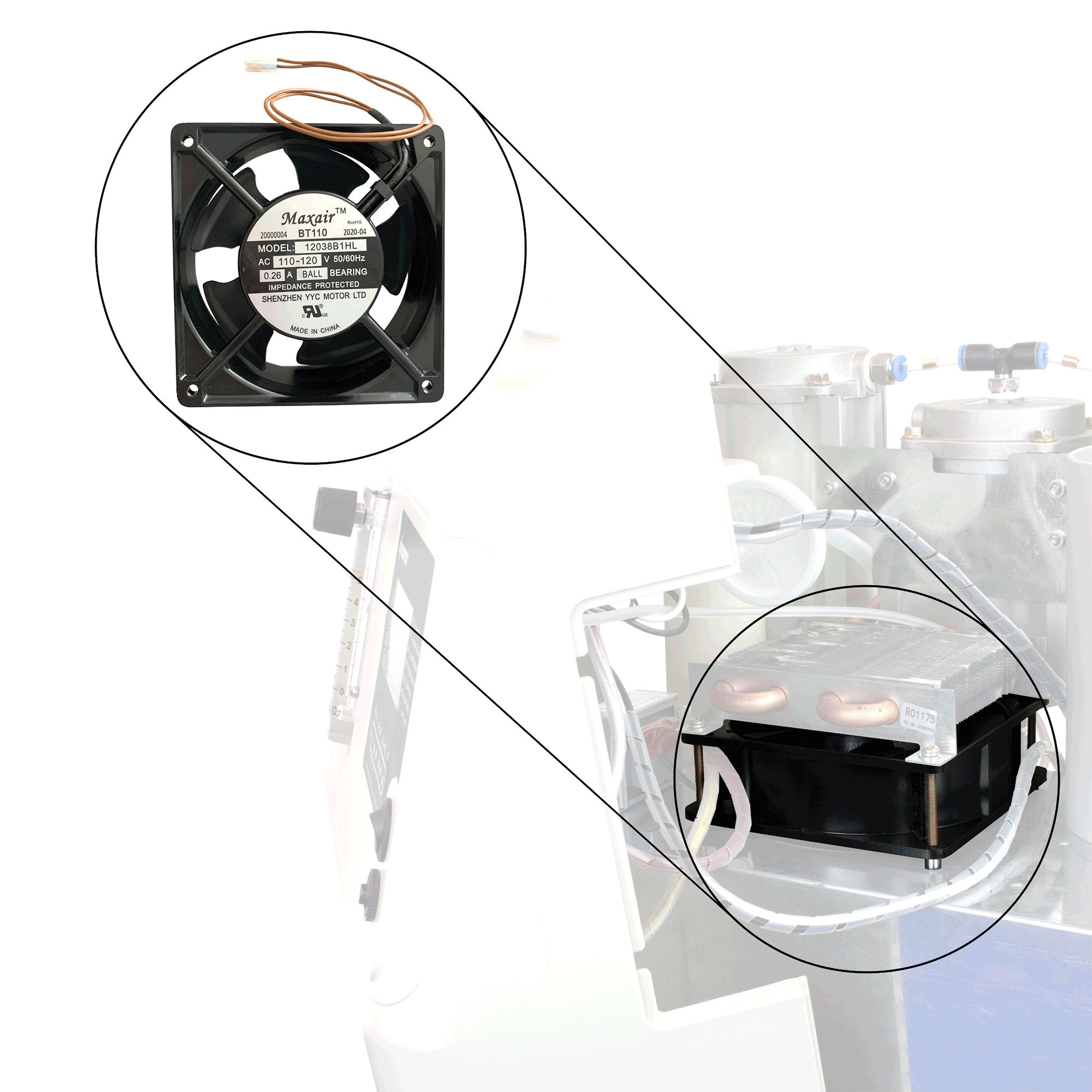 Dynarex Resp-O2 5L Concentrator Fan, Silver